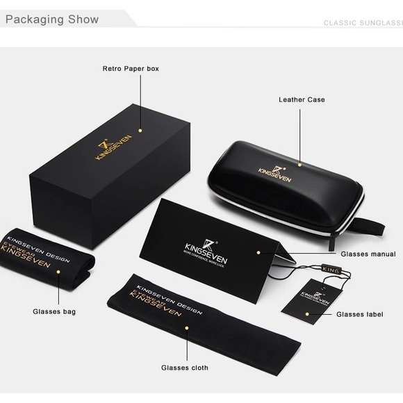 KINGSEVEN Gothic Steampunk Polarized Designer Vintage Round Metal Frame Glasses - Picture 5 of 5